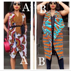 Double face double Ankara print kimono jacket
